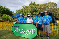 The Blind Golf team celebrating with First2Care ant the annual Picnic in the Park 2025