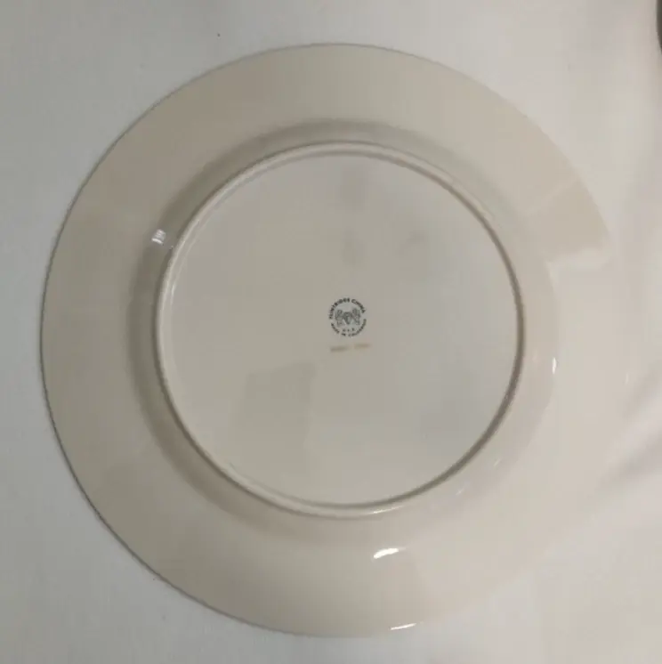 Thumbnail: MCM 10.5" Dinner Plate Flintridge China California Script Gold 1969