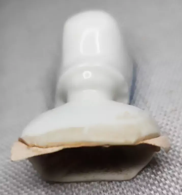 Thumbnail: Antique Germany Porcelain Bonnet Doll Head & Shoulders