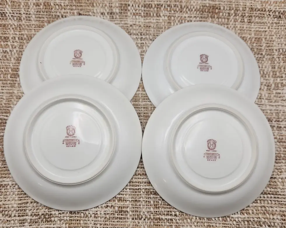 Thumbnail: Noritake RARE Montebelle Red Mark Morimura Set of 4 Cups & Saucers - 8 Pieces