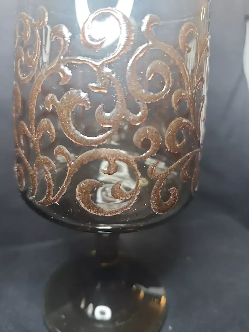 Thumbnail: Vintage 1970's Libbey Glass PRADO Tawny Stemmed Goblet Pair