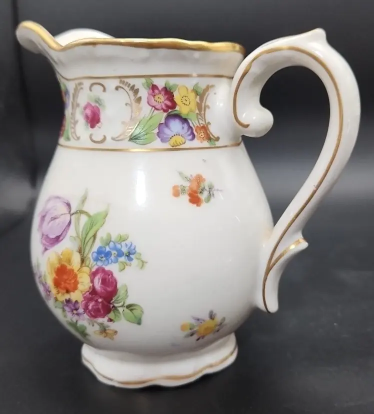 Thumbnail: Post WWII Era -Schumann Bavaria Empress Dresden Flowers Sugar Bowl & Creamer Set