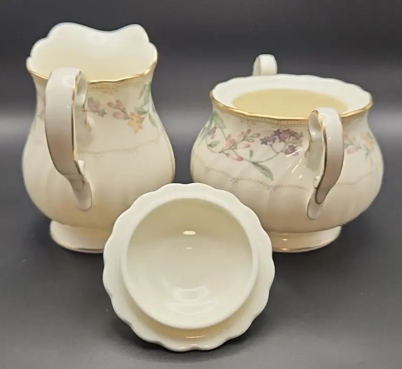 Thumbnail: Noritake Bone China Japan - 4704 BROOKHOLLOW Creamer & Suger Caddy - MINT