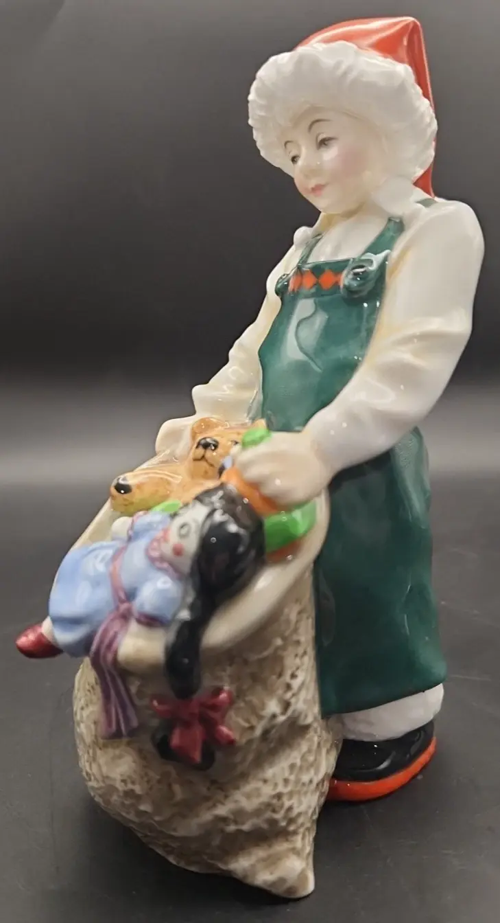 Thumbnail: Rare 1991 ROYAL DOULTON Santa's Helper Figurine HN 3301 Adrian Hughes 6.5"
