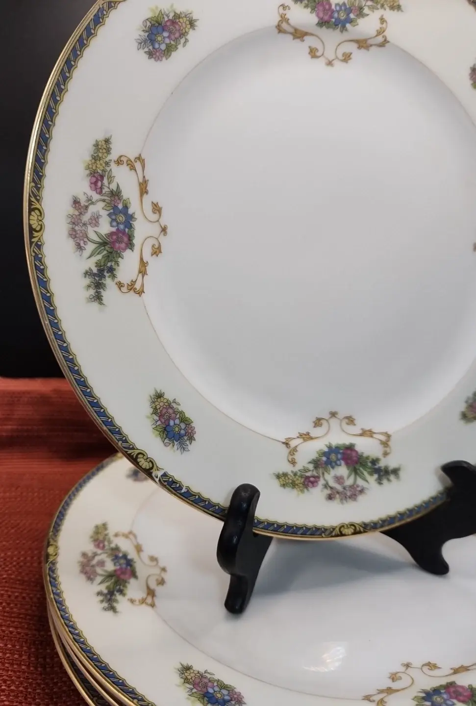 Thumbnail: Set of 4 - Noritake Morimura Romance 76885 10" Dinner Plates US Design Patented