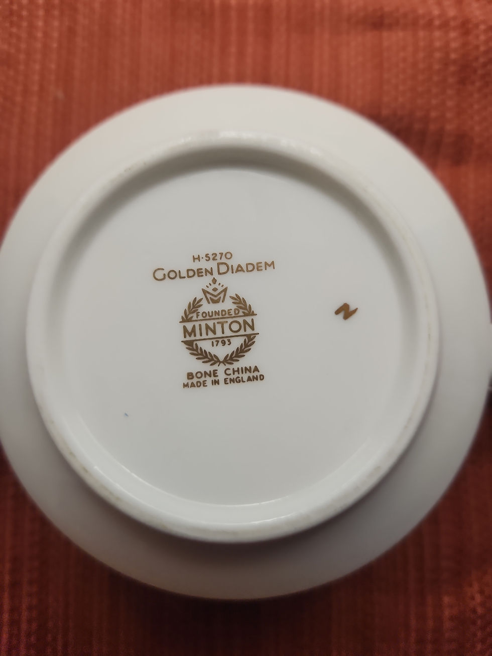 Thumbnail: Vintage MCM Minton Golden Diadem H-5270 Creamer & Lidded Sugar Bowl CA 1965