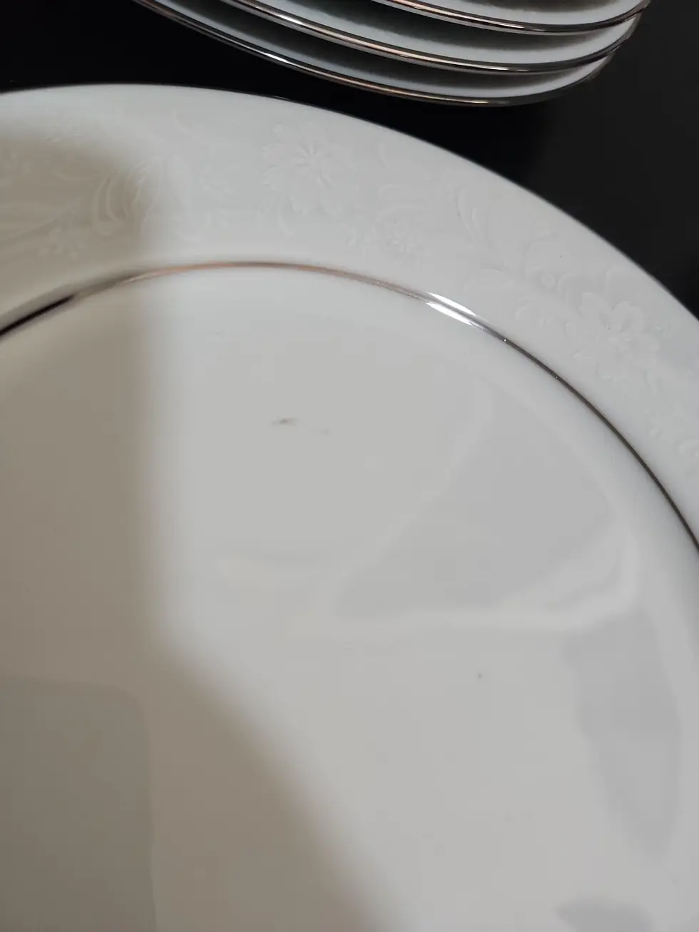 Thumbnail: NORITAKE Fine China RANIER 6909 8.25" Salad Plates - White Floral Platinum Trim
