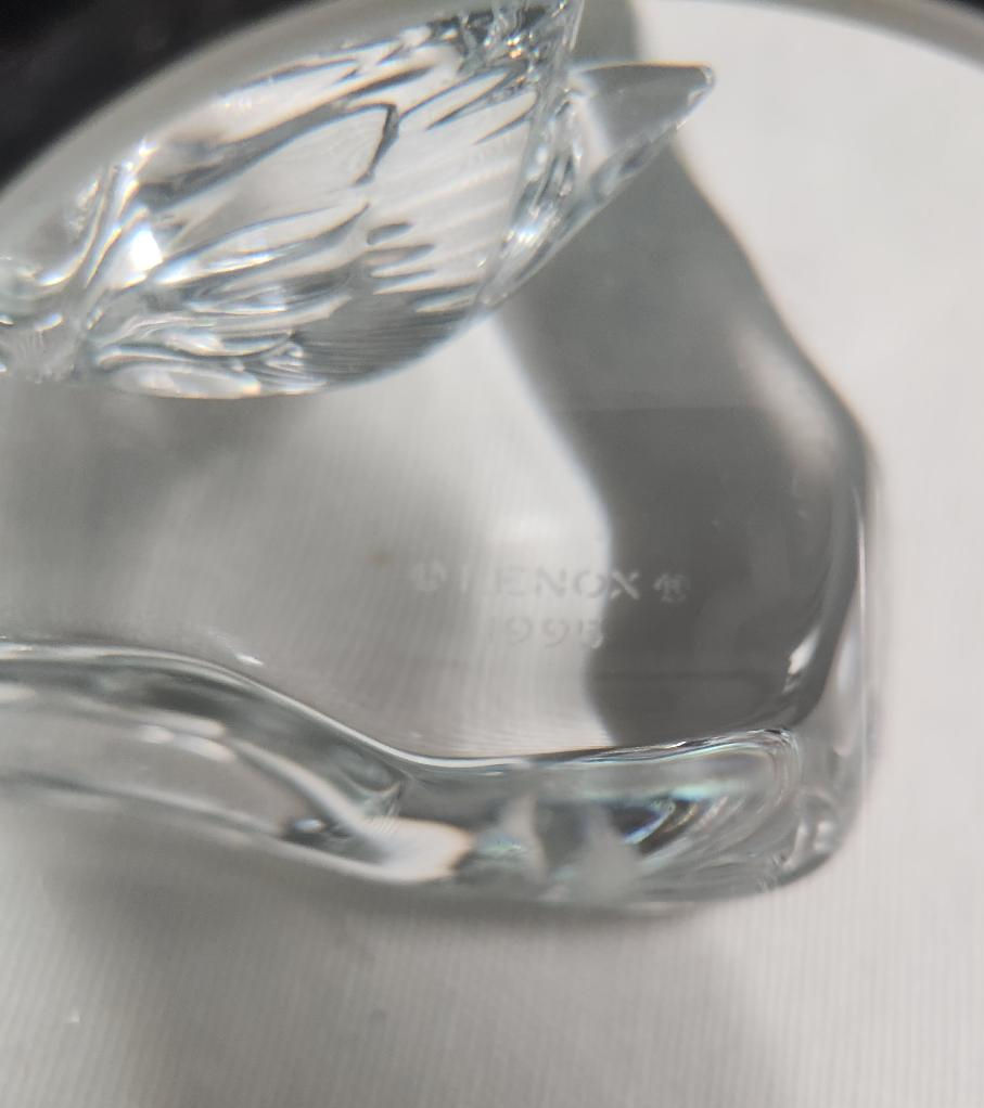 Thumbnail: Vintage 1995 Lenox Glass Swans on Glass Pond Base