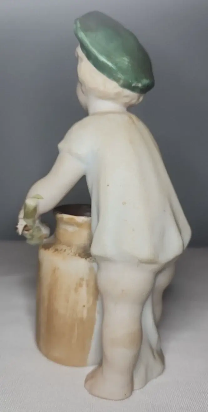 Thumbnail: Antique German Bisque Piano Baby Eating from Jam Jar