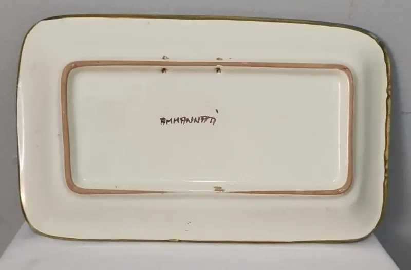 Thumbnail: AMMANNATI Hand Painted Italian Winery Scene Earthenware Wall Art / Serving Tray