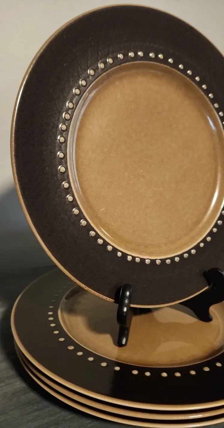 Thumbnail: Vintage MCM Franciscan Discovery TAHITI Set of 4 - 10" DINNER PLATES