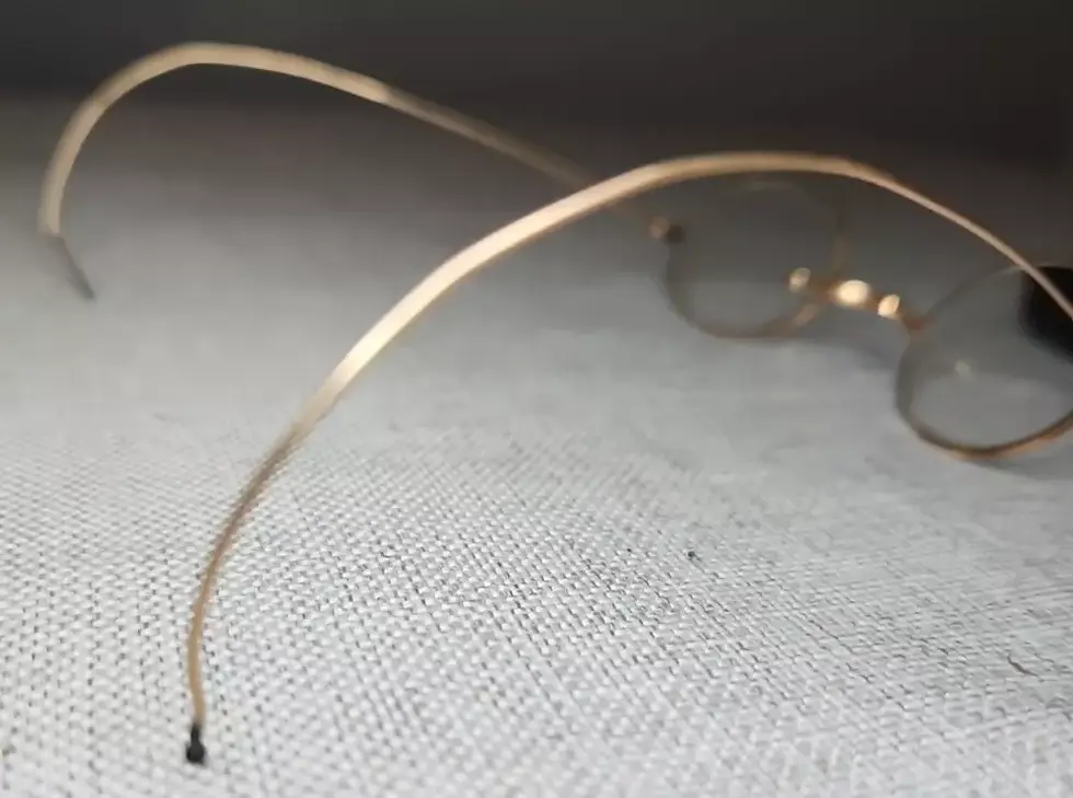 Thumbnail: JEL & CO Antique Gold-Colored Windsor Wire Frame Round Lens Eyeglasses w/ Case