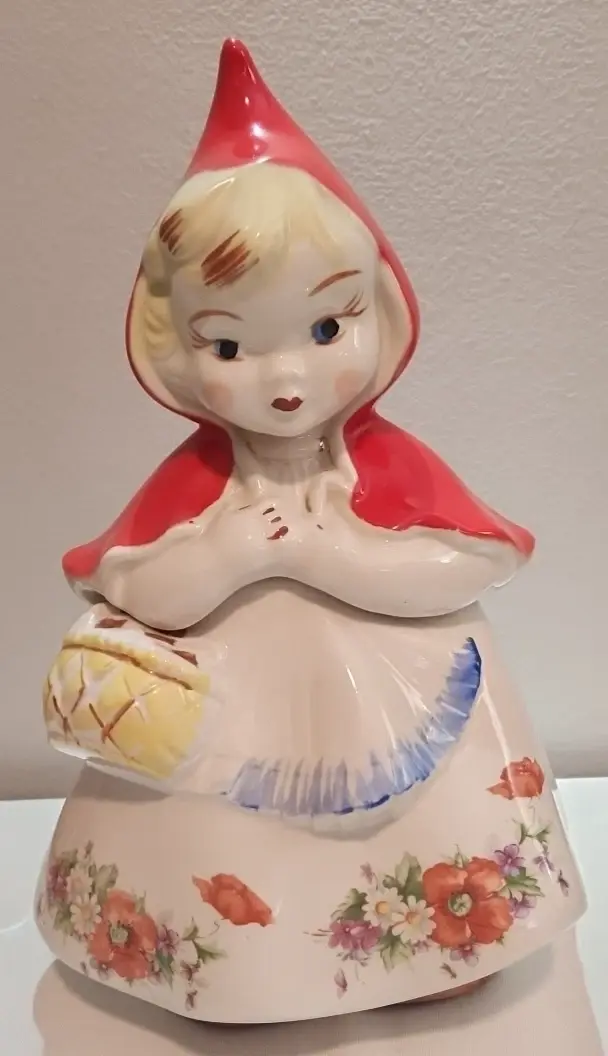 Vintage 1940's Hull Pottery Little Red Riding Hood Cookie Jar - Louis Bauer