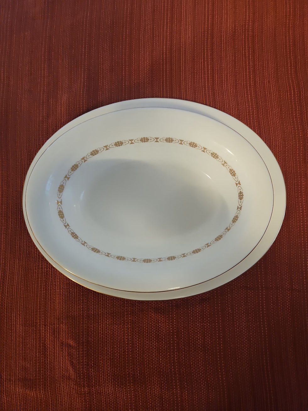 Thumbnail: Vintage MCM Minton Golden Diadem H-5270 Oval Serving Bowl & Platter CA 1965