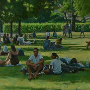 Dean Larson_Saturday in the Park_no date_oil on canvas (24x48).jpg