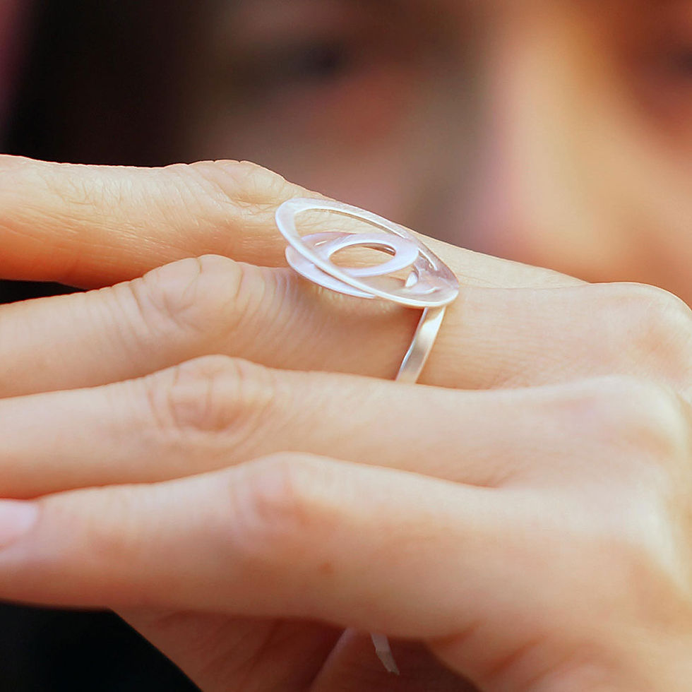 Thumbnail: Sterling Silver Small 3 Circle Ring