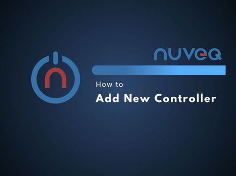 User interface view in NUVEQ Cloud Management Portal for adding a new IoT Controller, including fields for controller name, device ID, network assignment, and configuration options.