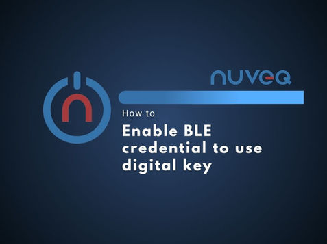 NUVEQ Cloud Management Portal interface demonstrating the process to enable mobile credentials for users, including options to generate, assign, and manage mobile-based access rights.