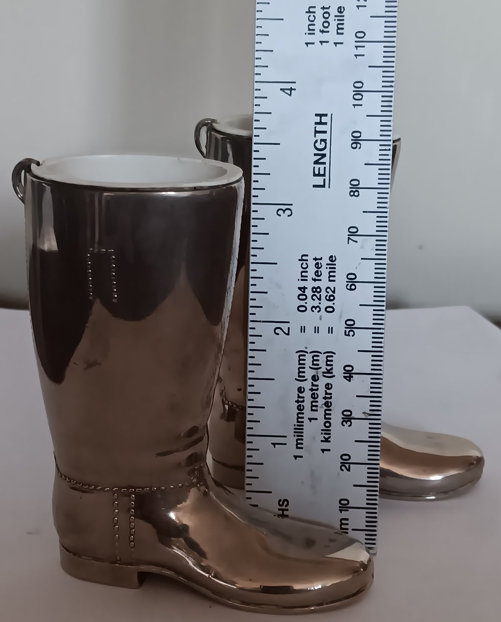 Thumbnail: 2 x Vintage Silver Boot Spirit Measures