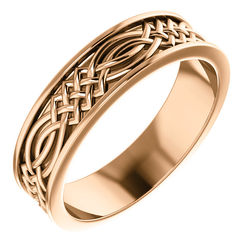 Celtic Inspired Rose Gold Men's Band - 51838
