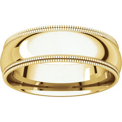 Double Milgrain Yellow Gold Band alternate view