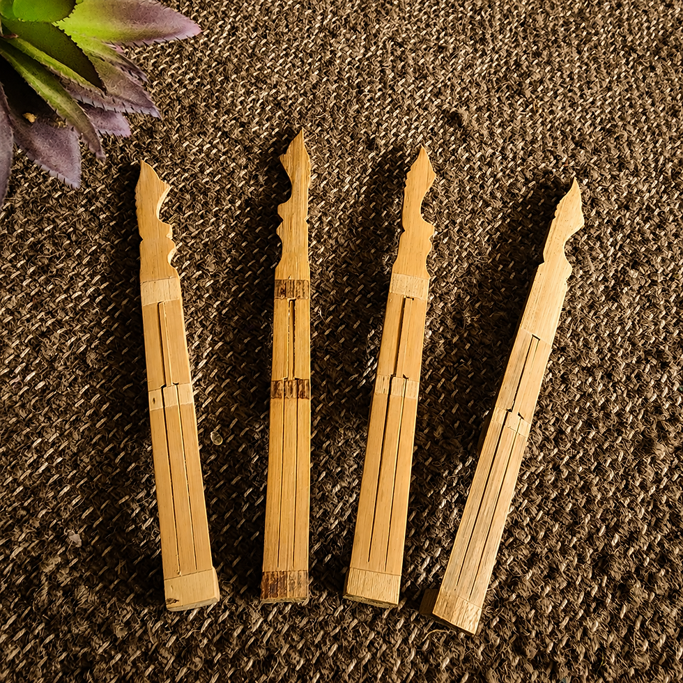 Bamboo Jew Harps on the floor