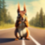 Squirrel on the road