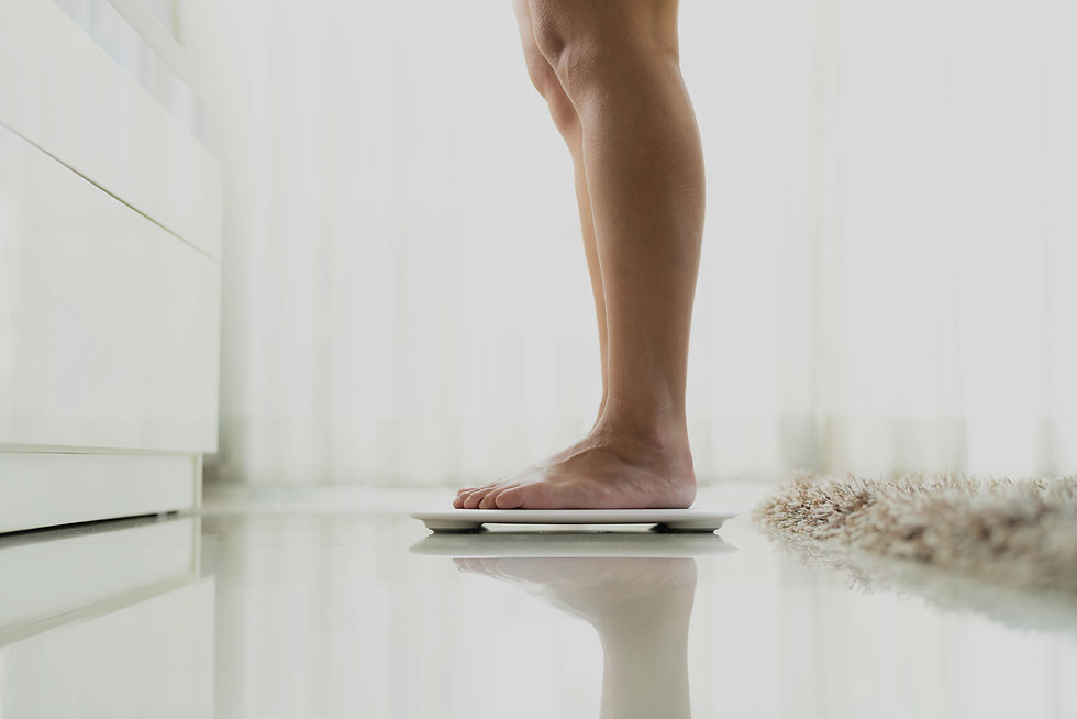 Person on weighing scale