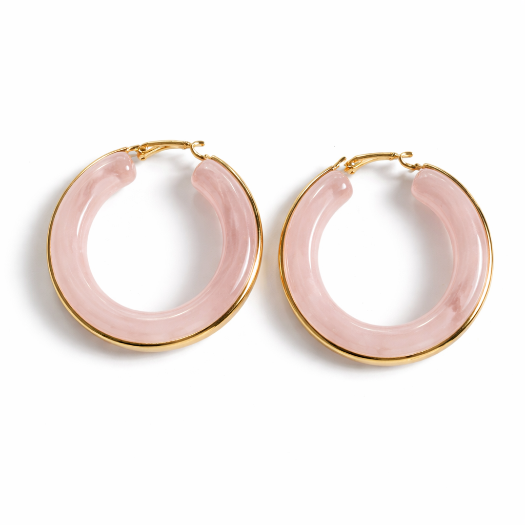 Blush Acrylic Hoop Earrings