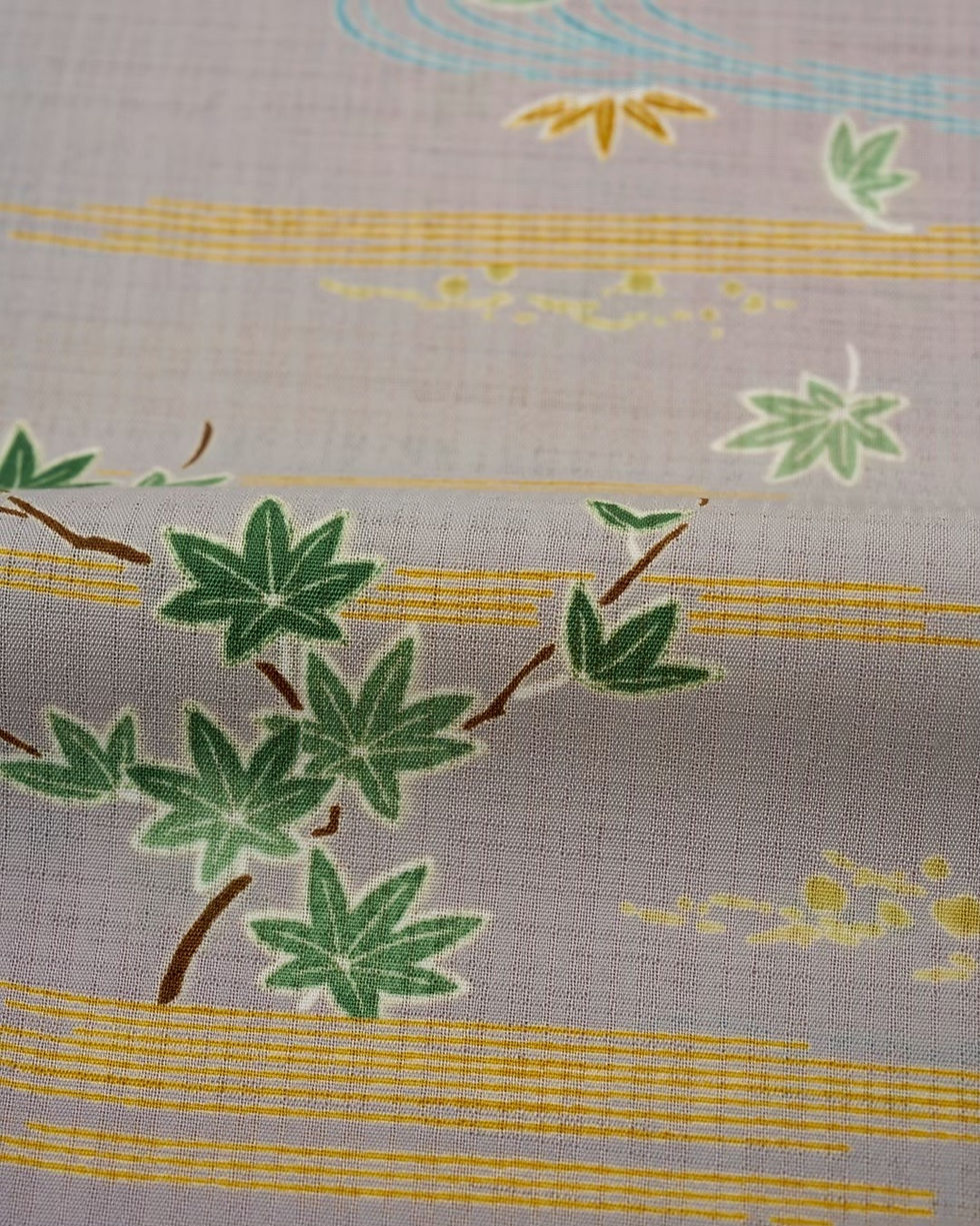 サムネイル： 変わり竪絽小紋・青楓流水取図-64955