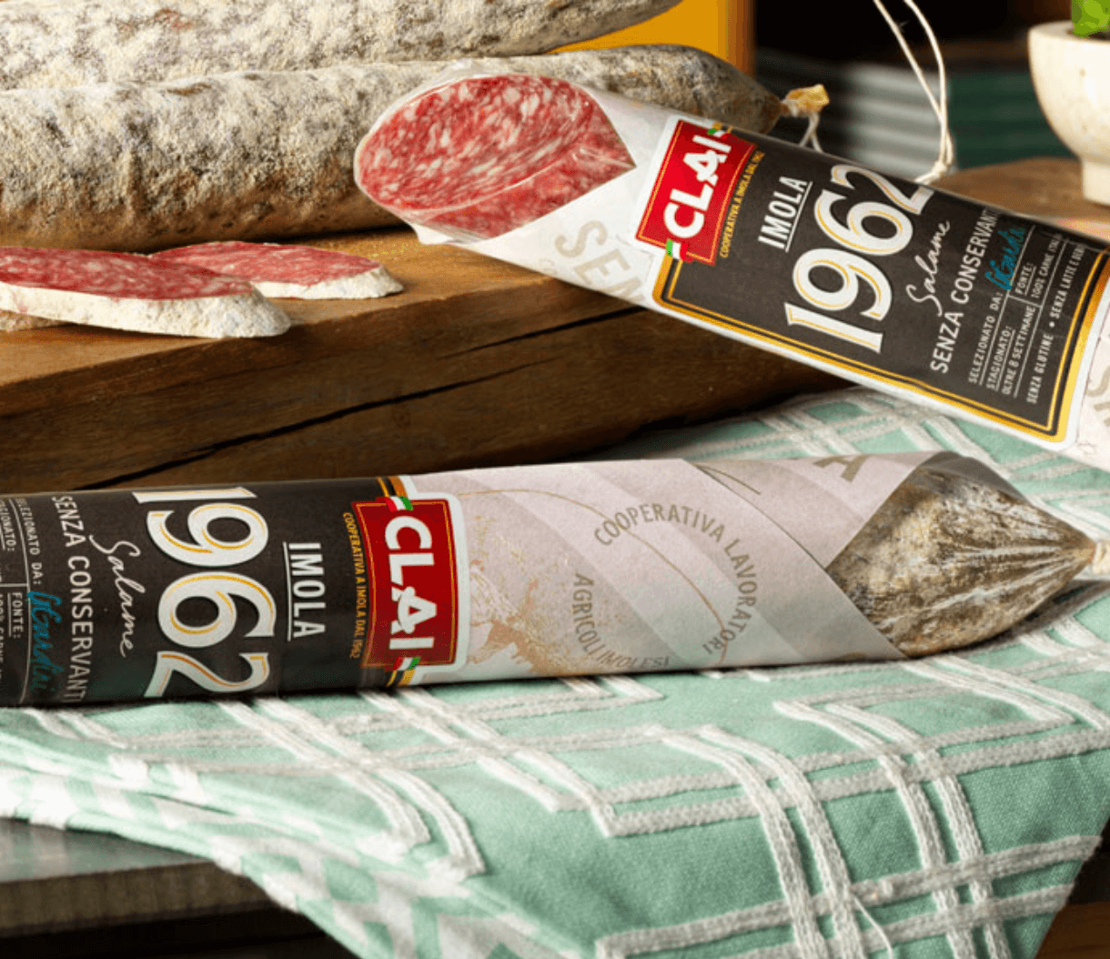 Original CLAI salami packaging