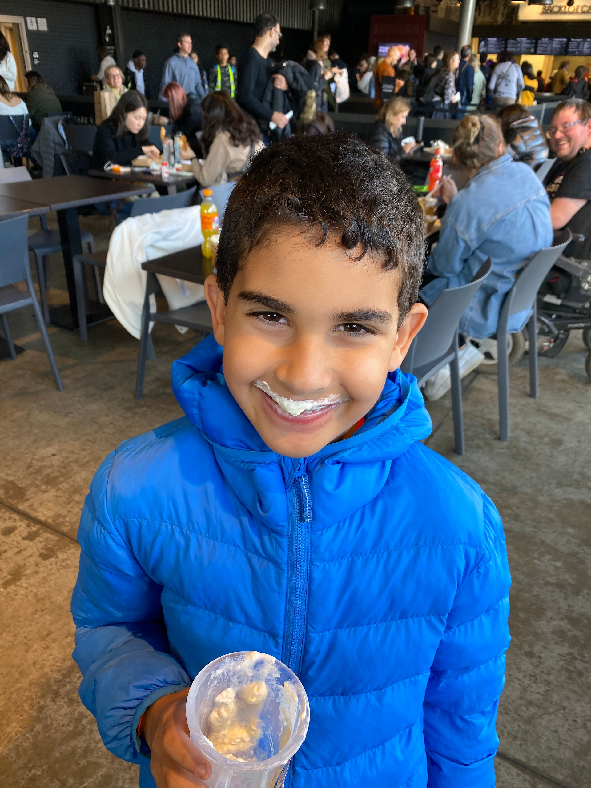Enjoying butter beer in Harry Potter Studios