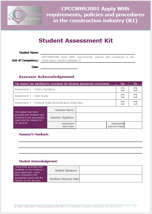 Thumbnail: CPCCWHS2001 Apply WHS requirements, policies and procedures in construction