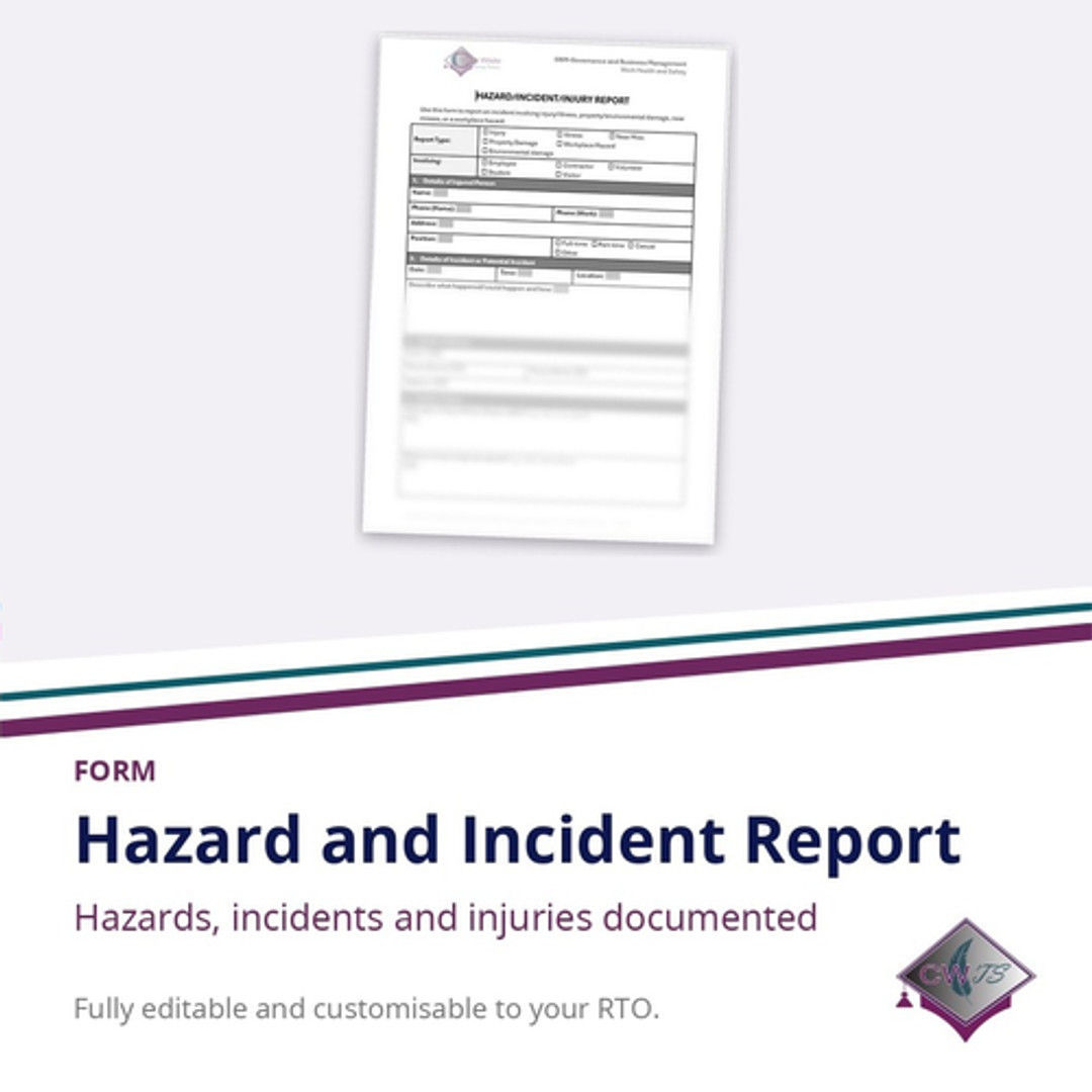 Hazard / Incident / Injury Report Form