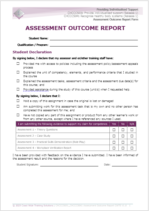 Thumbnail: CHCCCS031_CHCCCS041 Providing Individualised Support