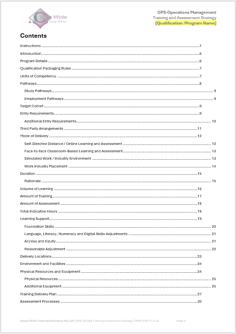 Thumbnail: Training and Assessment Strategy TEMPLATE
