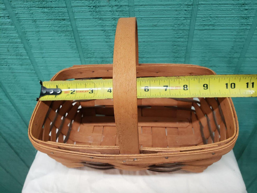 Thumbnail: Vintage Rectangular Woven Longaberger Basket with Handle Handwoven