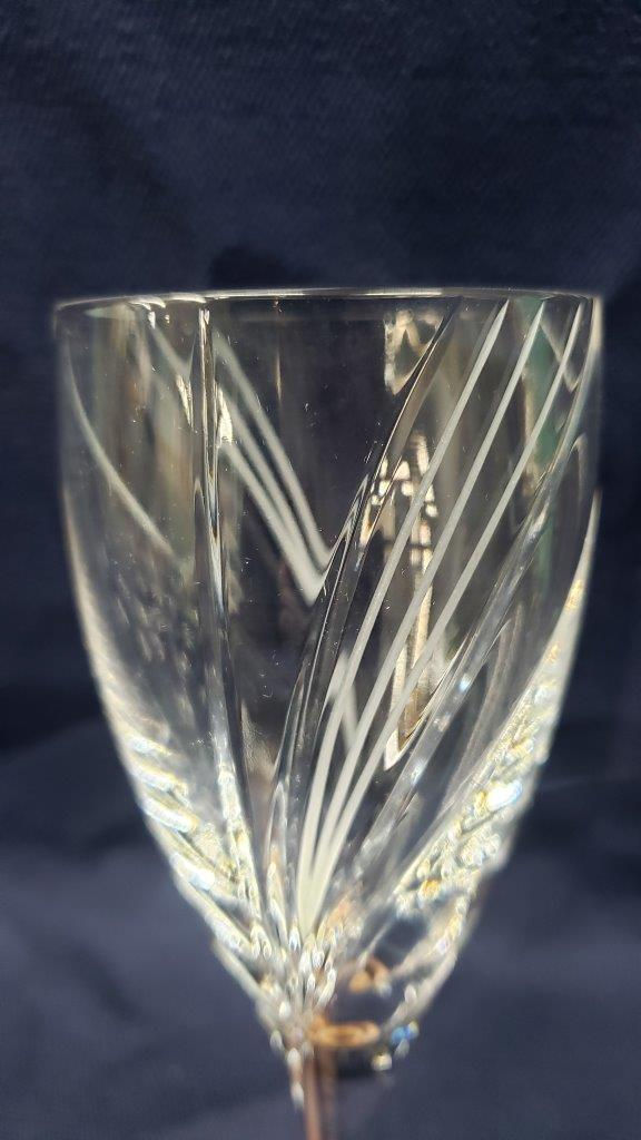 Thumbnail: 12 Champagne Flutes – Crystal Tall Champagne Glasses with Wispy Designs