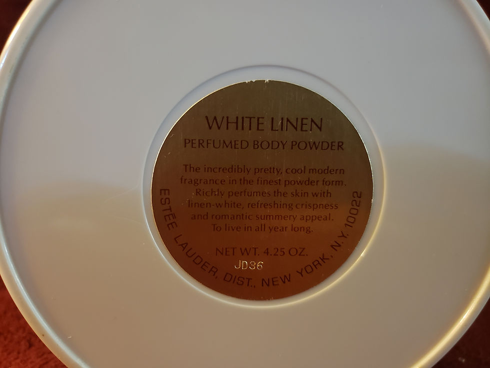 Thumbnail: Vintage Estee Lauder White Linen Perfumed Body Powder Dish
