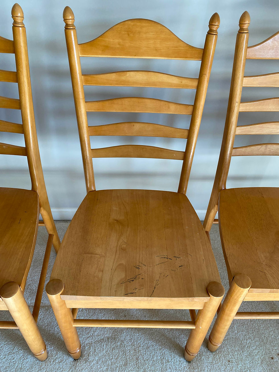 Thumbnail: Solid Wood Ladder Back Dining Chairs (Set of 4)