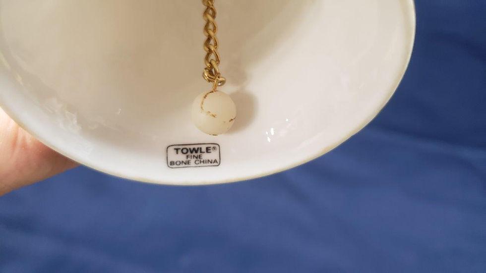 Thumbnail: Towle Fine Bone China Brown Bell with Robin in Pristine Condition