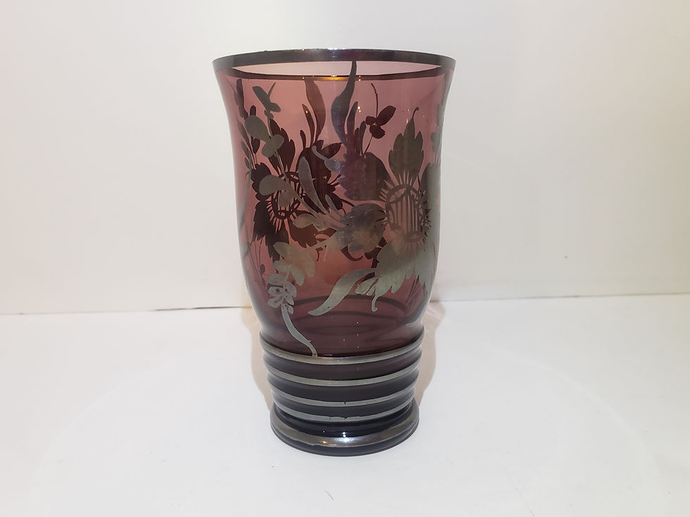 Thumbnail: Vintage Bohemian Purple Glass Cup