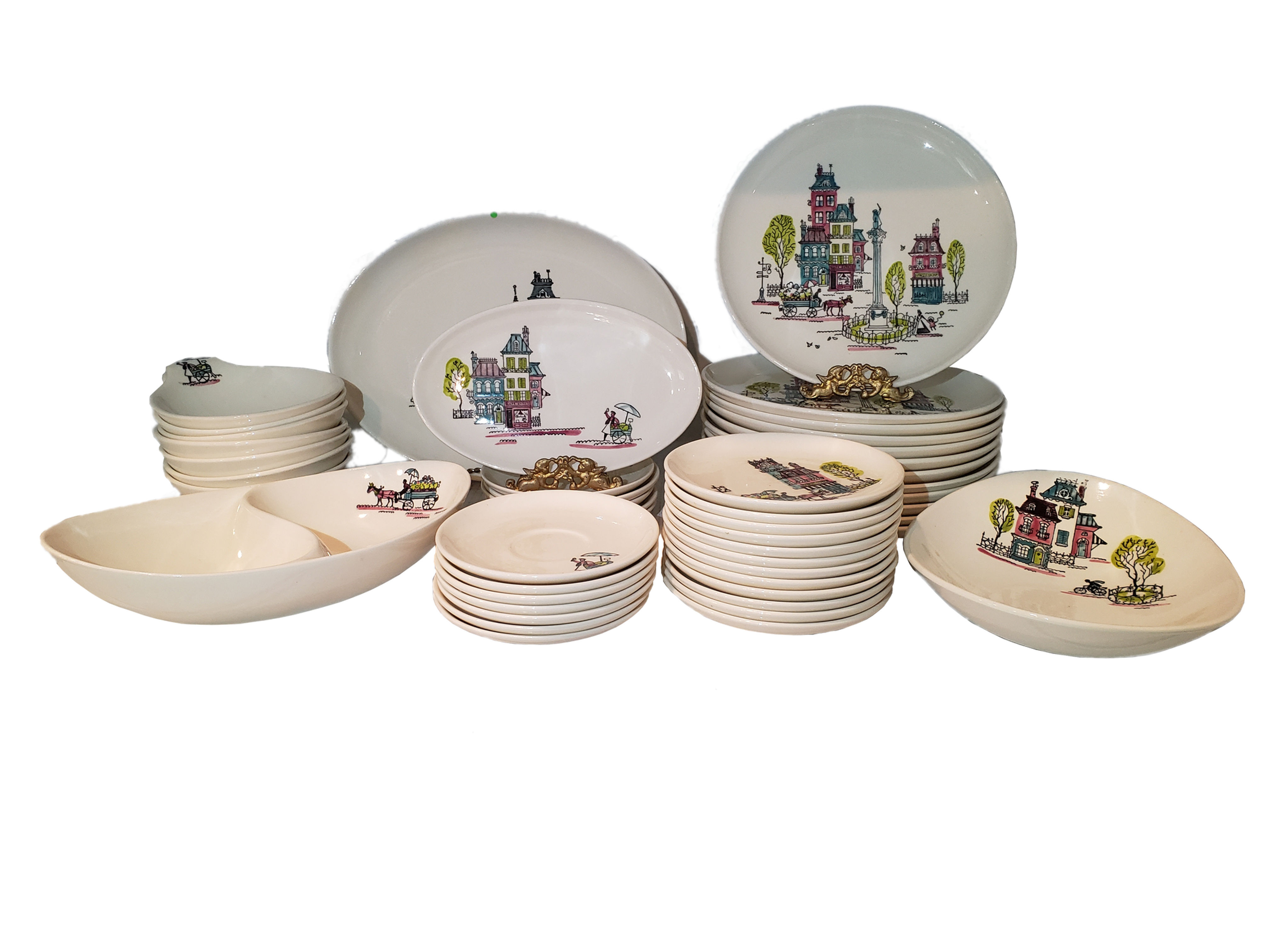 Poppytrail by Metlox Street Scene Plates, Platters, Saucers, Bowls