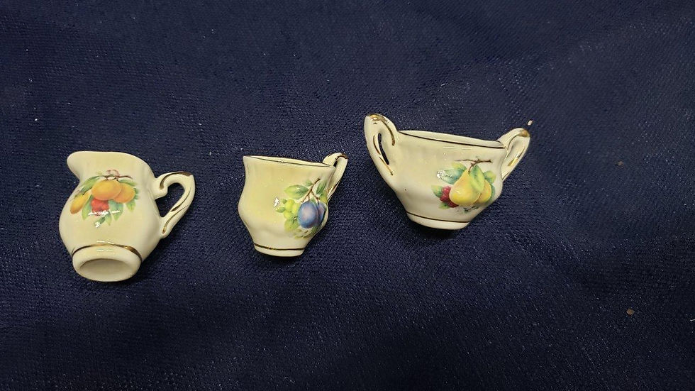 Thumbnail: Vintage Baum Brothers Formalities Gold Trim Fruit Tea Set – Tea Party Display