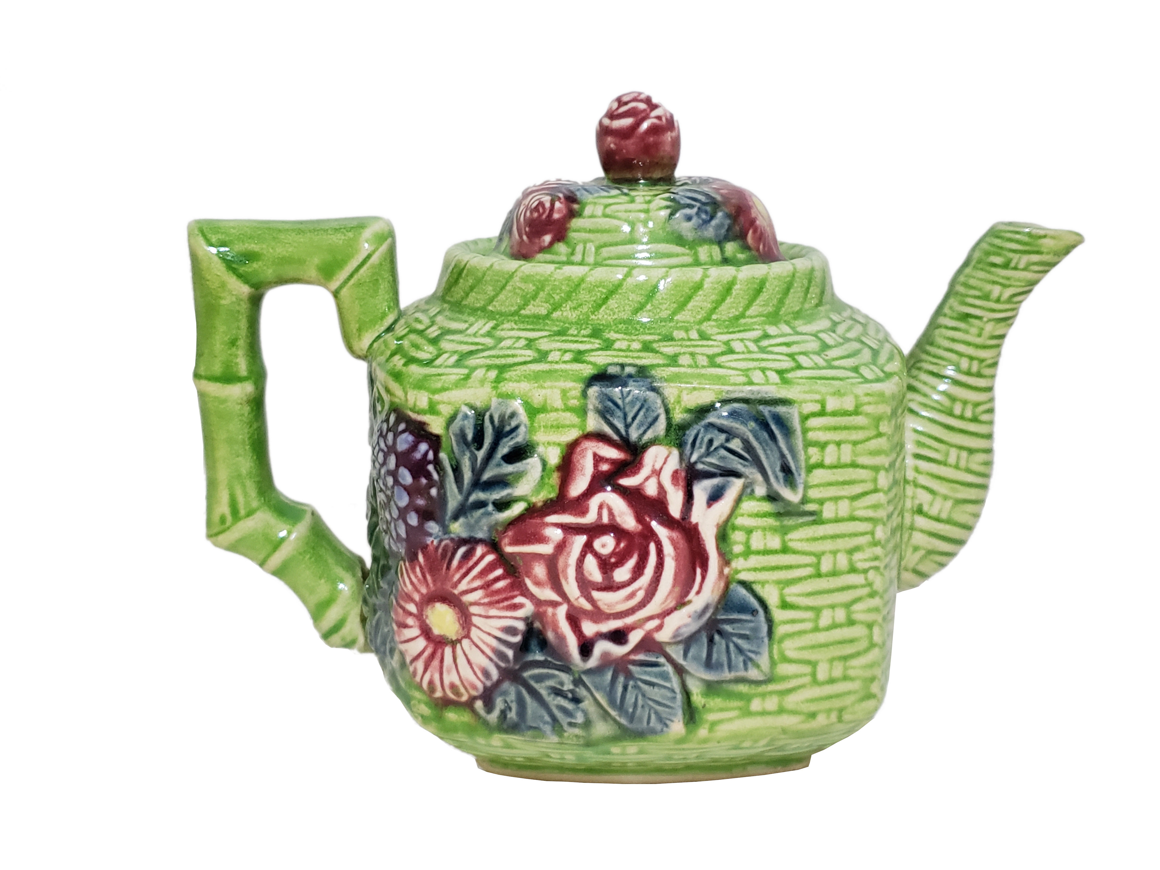 Green Glass Teapot