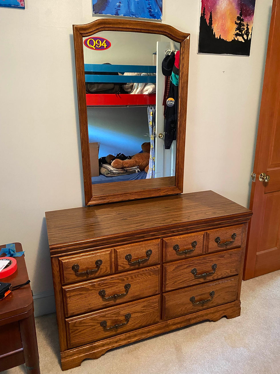 Thumbnail: Wooden Dresser with Mirror
