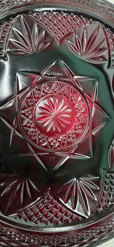 Thumbnail: France Red Translucent Ruby Red Plate Set of 7 – Separator Plate Set