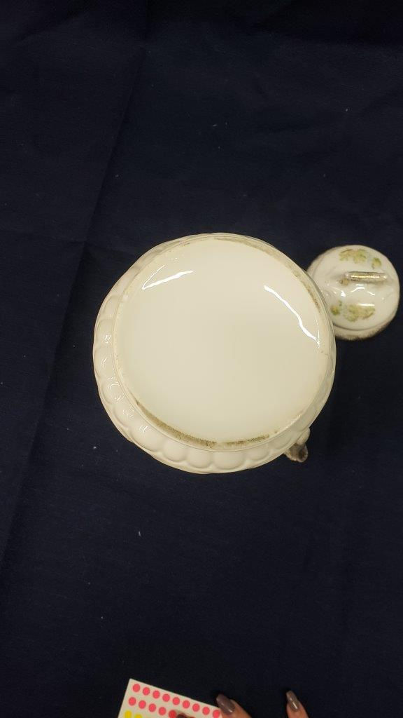 Thumbnail: Vintage White Pitcher with Flowery Accents – Collectible Flower Décor