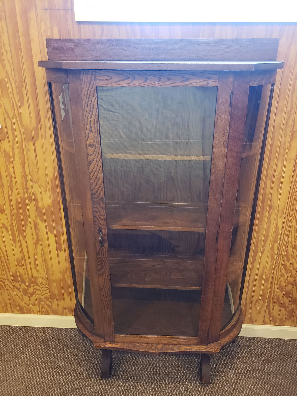 Thumbnail: Antique Oak Empire Style Petite Curio Cabinet/China Hutch
