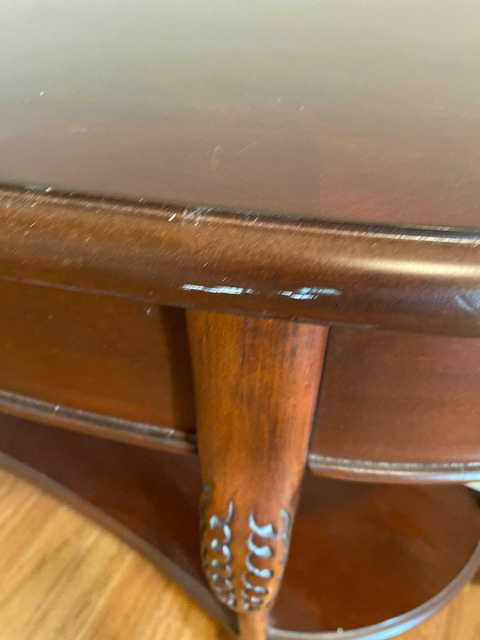 Thumbnail: Dark Stained Demilune Entryway Table